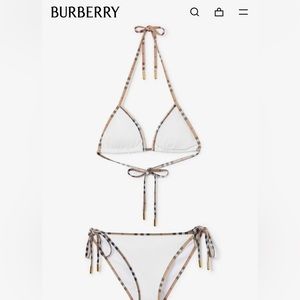 Authentic Check Detail Stretch Nylon Triangle Bikini